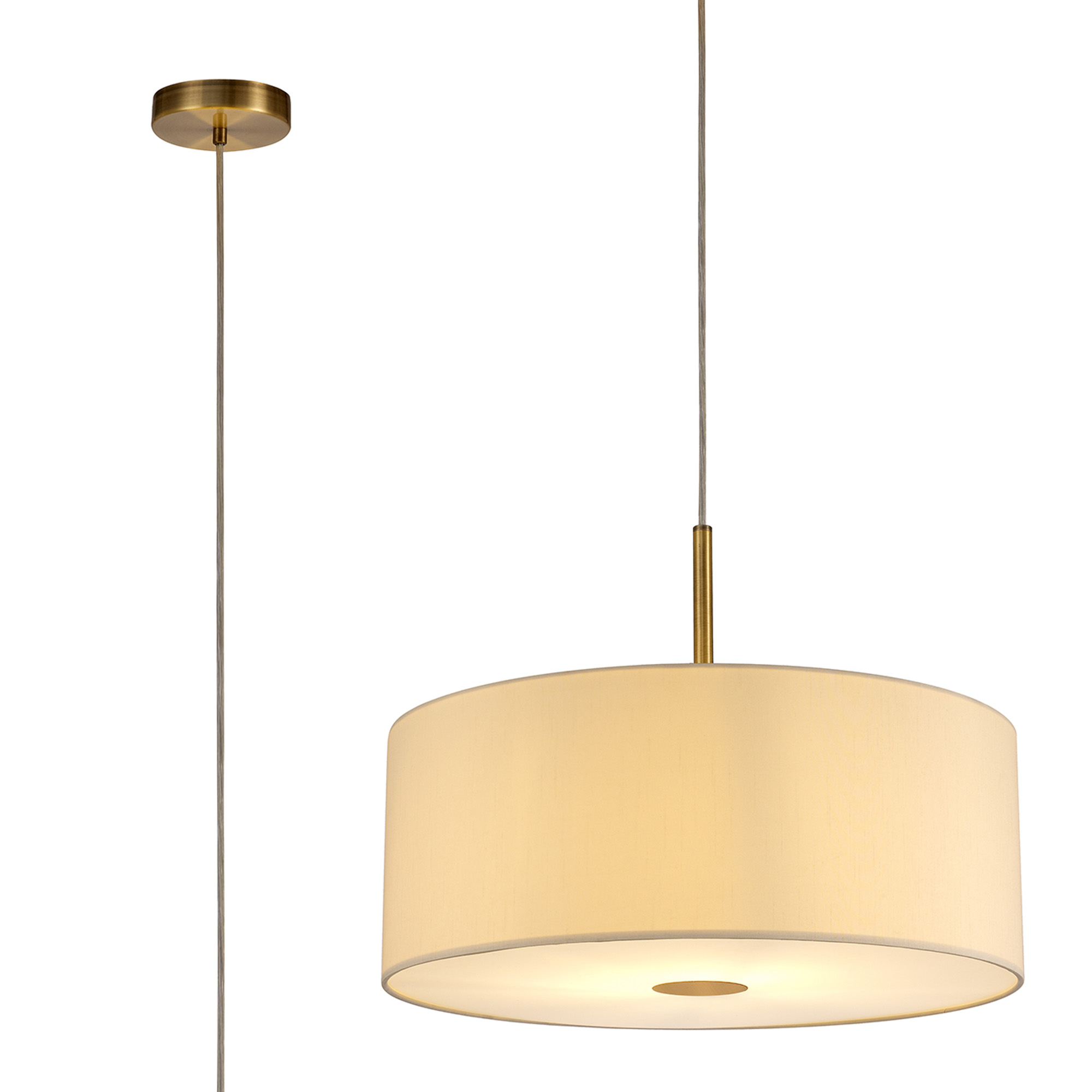 DK0223 Baymont AB IV Deco Baymont 50cm Pendant 1 Light Antique Brass